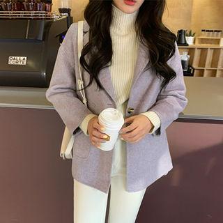 Single-breasted Wool Jacket Lilac - One Size