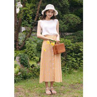 Lettuce-edge Sleeveless Rib Top