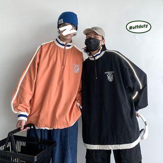 Couple Matching Reflective Striped Printed Sweatshirt