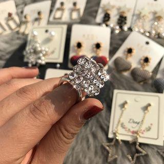 Rhinestone Cube Ring