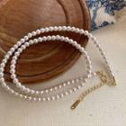 Faux Pearl Necklace E52 - Gold - One Size