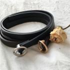 Round-buckled Faux-leather Belt