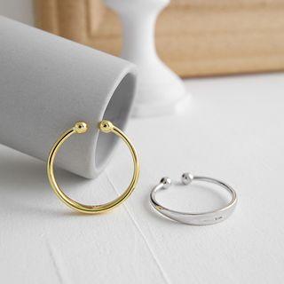 925 Sterling Silver Ball End Open Ring
