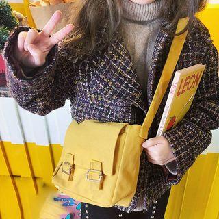 Canvas Buckled Messenger Bag