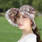 Lace Trim Printed Sun Hat