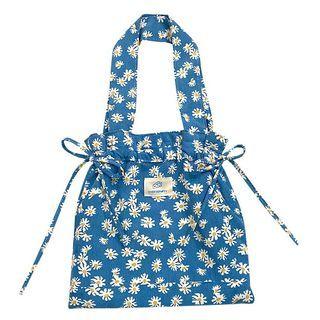 Floral Corduroy Tote Bag Aqua Blue - One Size