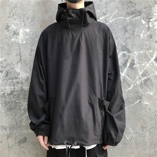 Side Pocket Plain Hooded Sweatshirt