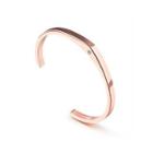 Simple Personality Plated Rose Gold Geometric 316l Stainless Steel Opening Bangle Rose Gold - One Size