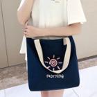 Sun Print Canvas Tote Bag Premium - Sun - Dark Blue - One Size