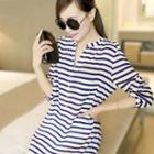 Stripe V-neck Long-sleeve Blouse
