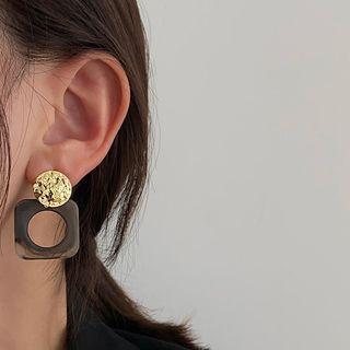 Alloy Disc Acrylic Square Dangle Earring