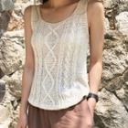 Sleeveless Summer Cable-knit Top