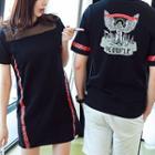 Couple Matching Panel Short-sleeve T-shirt / T-shirt Dress