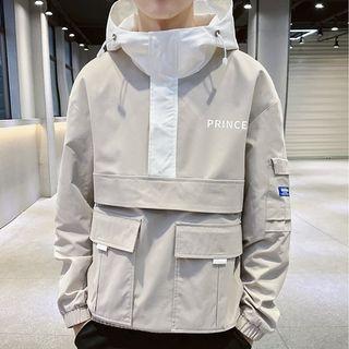 Letter Hooded Overhead Jacket