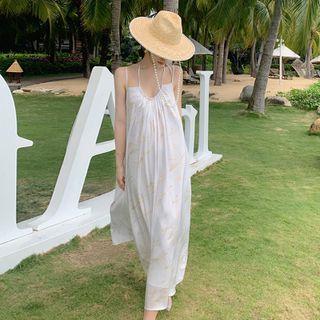 Strappy Patterned Midi Dress