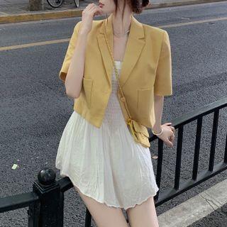 Pocket Cropped Blazer / Bodycon Tube Dress