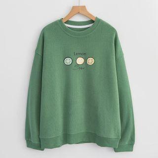 Lemon Print Pullover Green - One Size