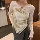 Long-sleeve Crop Top 80303# - Top - White - One Size