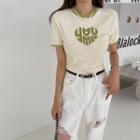 Ringer Heart Terry Crop T-shirt