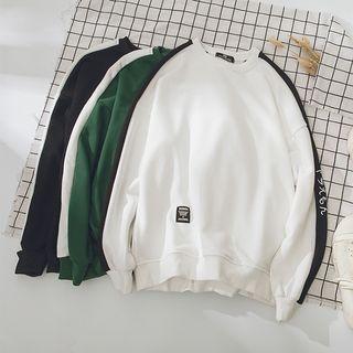 Couple Matching Embroidered Panel Long-sleeve Sweatshirt