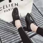 Patent Block Heel Derby Shoes