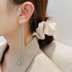 Rhinestone Star Fringed Earring Single - Qe2615 - Silver - One Size