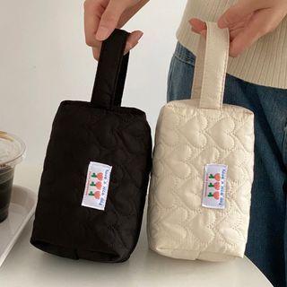 Heart Embroidered Make Up Pouch