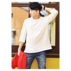 3/4-sleeve Layered-hem T-shirt