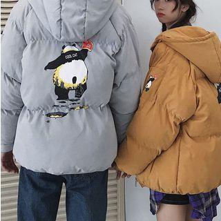 Couple Matching Hood Printed Padded Jacket