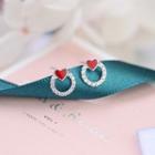 Rhinestone Heart Mini Hoop Earring