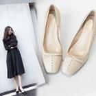 Genuine Leather Bow Pumps