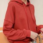 Set: Hooded Oversize Plain Sweatshirt + High-waist Wide-leg Jeans