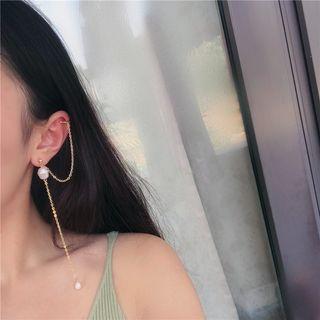 Faux Pearl Chained Dangle Earring