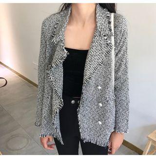 Fray Trim Long-sleeve Jacket