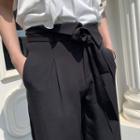 Tie-waist Straight Cut Pants
