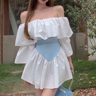 Off-shoulder Blouse / A-line Skirt