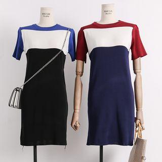 Lightweight Colorblock Knit Dress