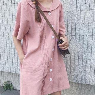 Collared Loose Fit A-line Dress