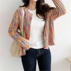 Multicolor Rib-knit Cardigan Multicolor - One Size