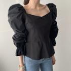 Puff-zipped Blouse