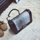 Embossed Leather Chain Strap Crossbody Bag