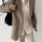 Button-back Tailored Jacket Brown - One Size