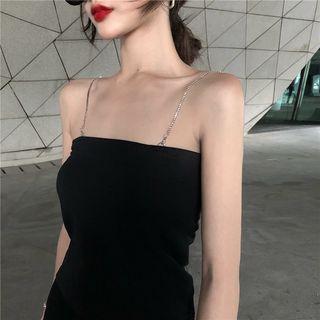 Open Back Camisole Top Camisole Top - Black - One Size