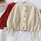 Button-down Loose-fit Cable Sweater