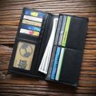 Genuine Leather Long Wallet Black - One Size