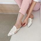 Pointy-toe Woven Flat Mules