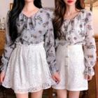 Band-waist Crochet Miniskirt