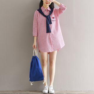 Layered Striped Long Shirt