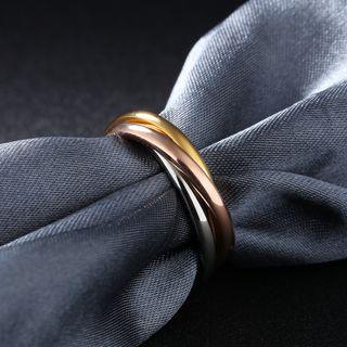 Polished Stainless Steel Layered Ring
