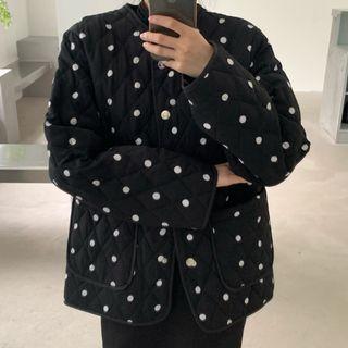 Dotted Quilted Jacket Black - One Size